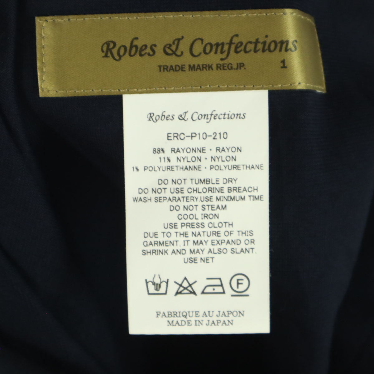 robes&confections Japan Made Long Pants Navy Size 1