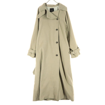 anuans Long Wool Trench Coat Beige Size F