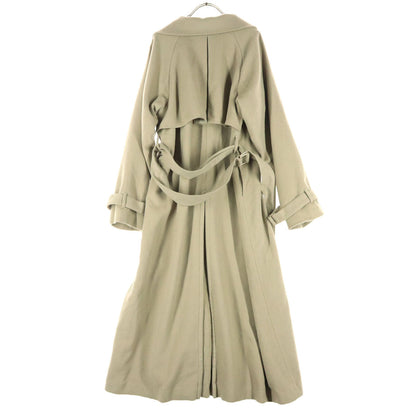 anuans Long Wool Trench Coat Beige Size F