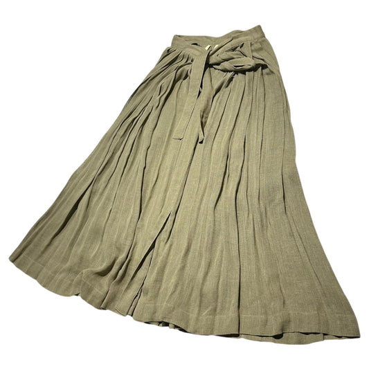 ISSEY MIYAKE 70s Vintage Pleated Wrap Skirt Beige Size JP 9
