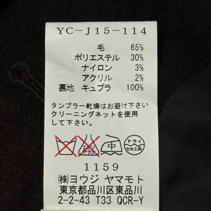 Y's Buffalo Check Short Wool Jacket Black/Red Size 1