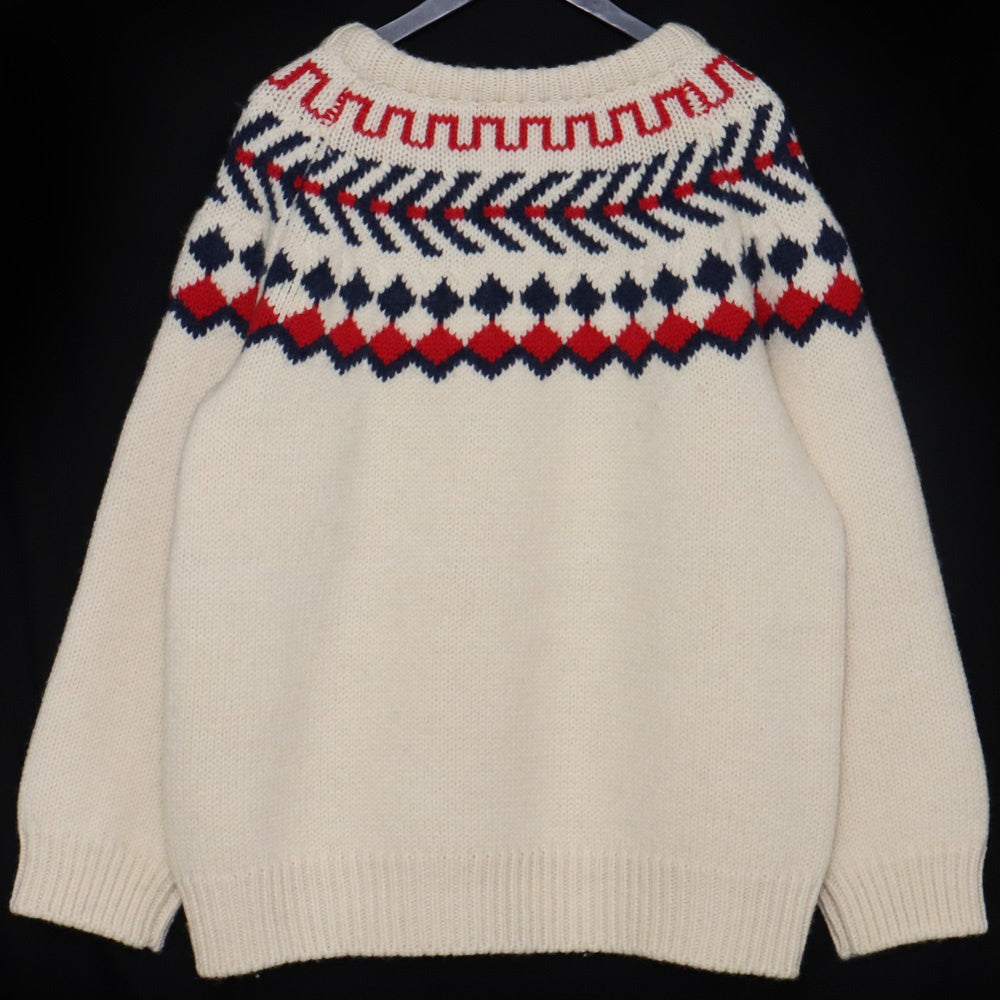 CELINE 21AW Oversized Shetland Crewneck Sweater Beige Size M