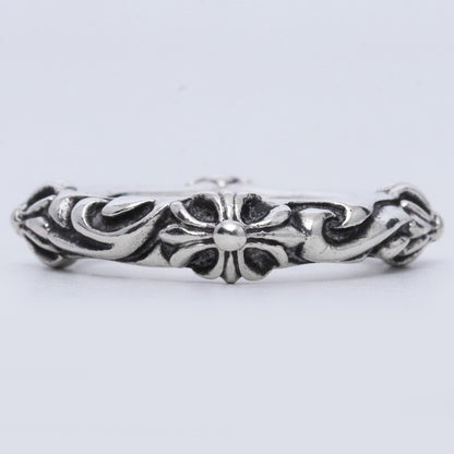 CHROME HEARTS SBT Band Ring Silver Size JP 12