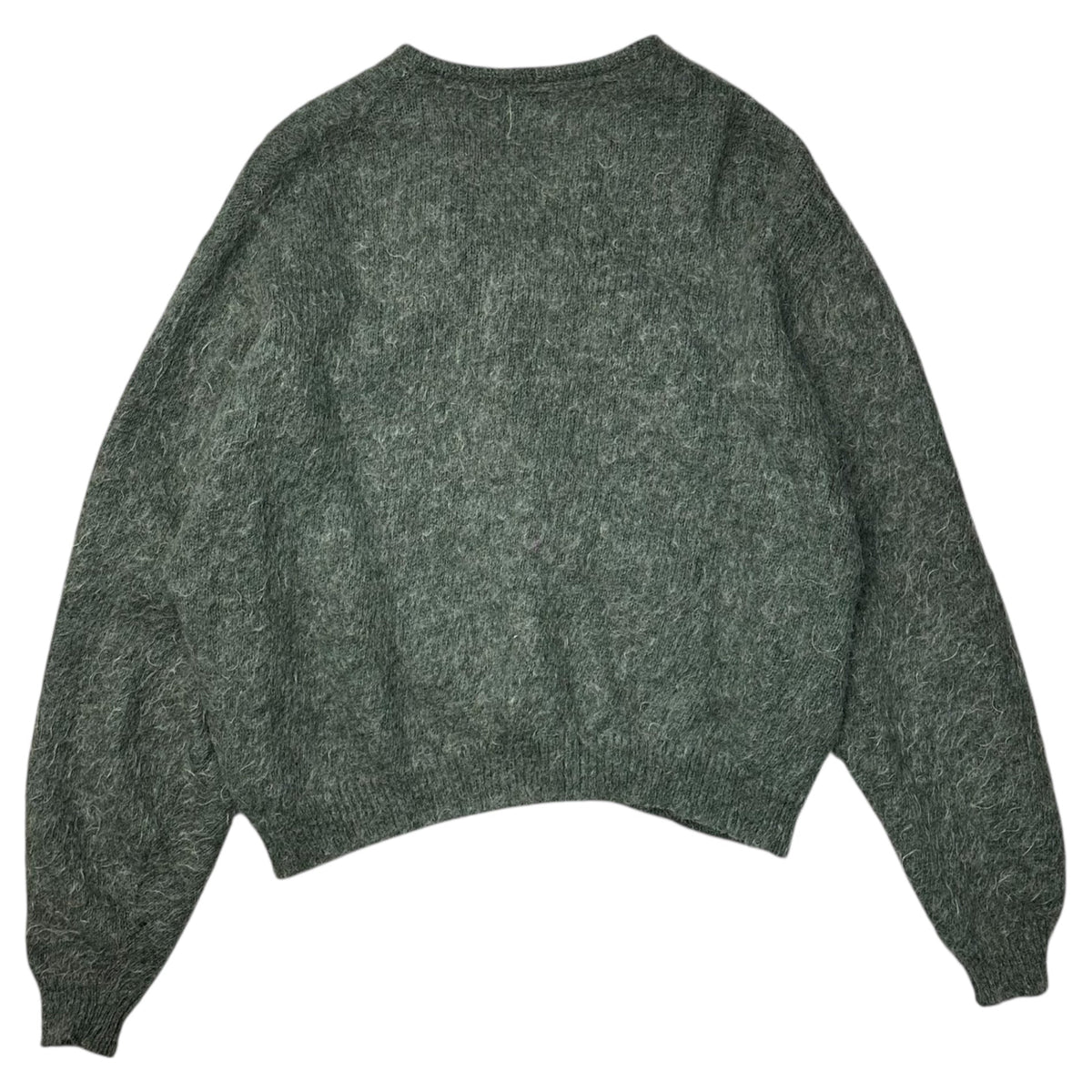 BRENT 60s Shaggy Mohair Cardigan Gray Green Size L
