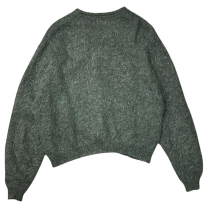 BRENT 60s Shaggy Mohair Cardigan Gray Green Size L
