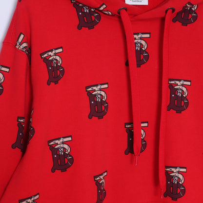 Burberry Red TB Monogram Hoodie Size L