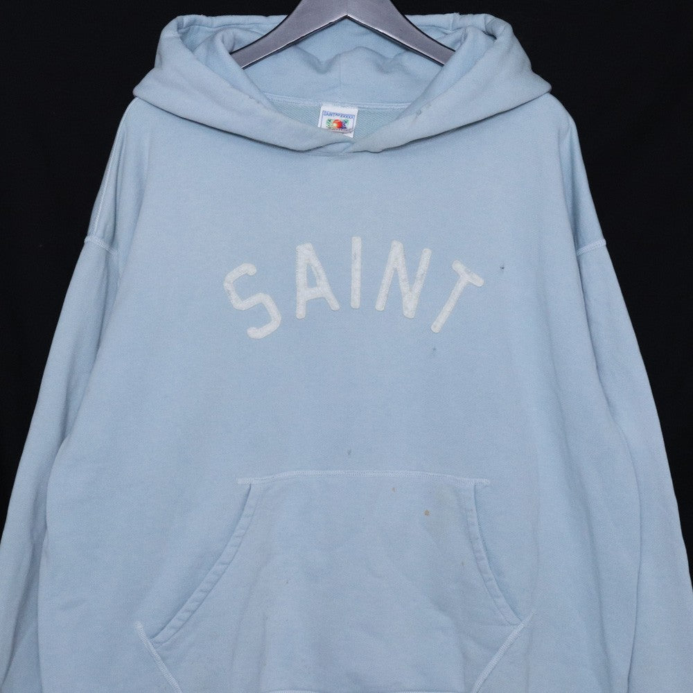 SAINT MICHAEL 22AW Holy Relics Felt Hoodie Blue Size XL