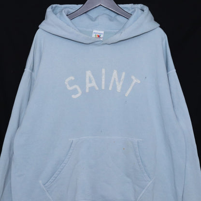SAINT MICHAEL 22AW Holy Relics Felt Hoodie Blue Size XL