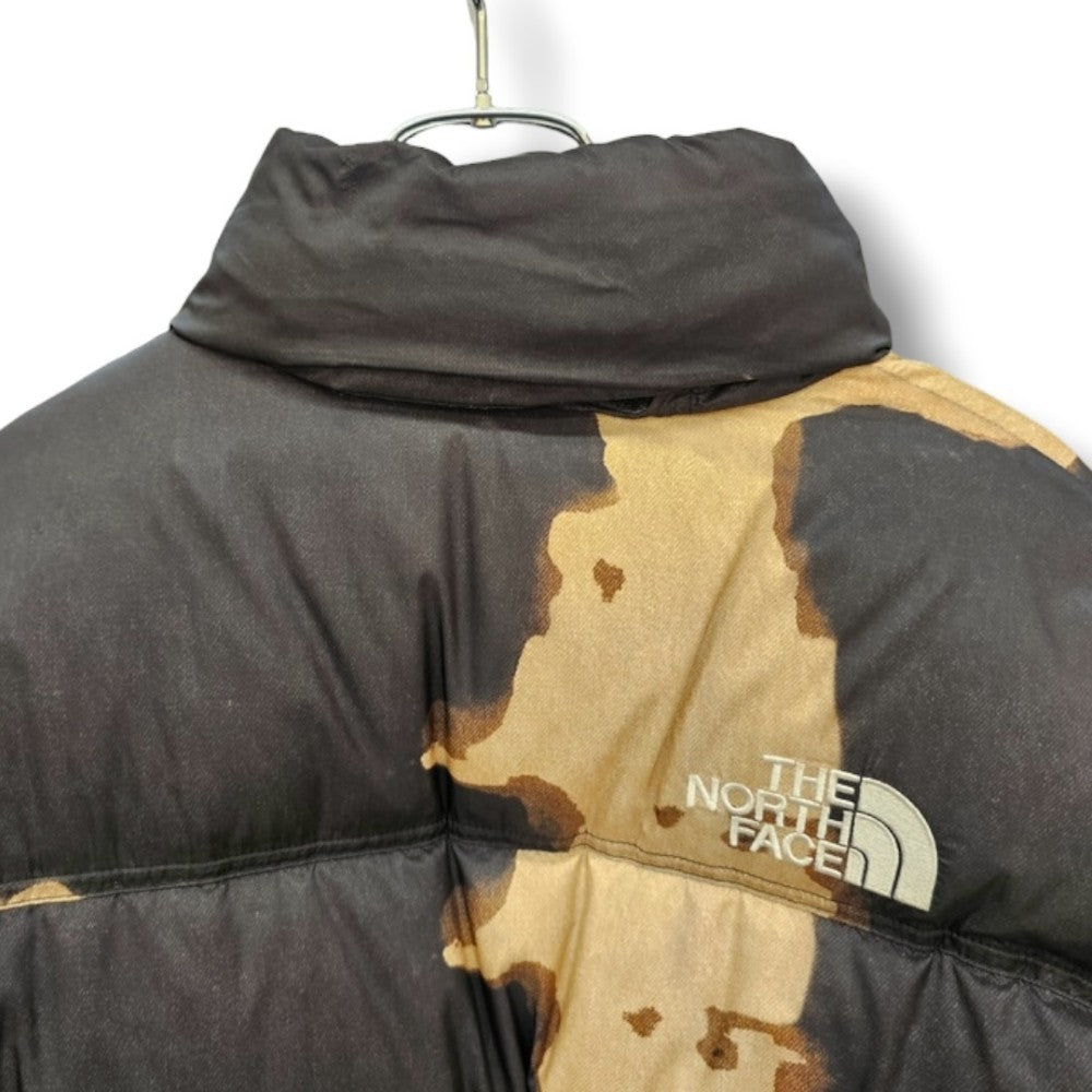 Supreme x TNF Bleached Denim Print Nuptse Jacket Size L