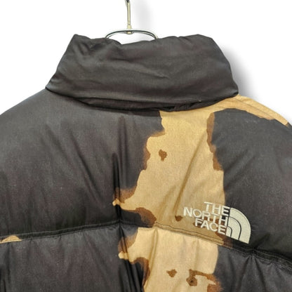 Supreme x TNF Bleached Denim Print Nuptse Jacket Size L