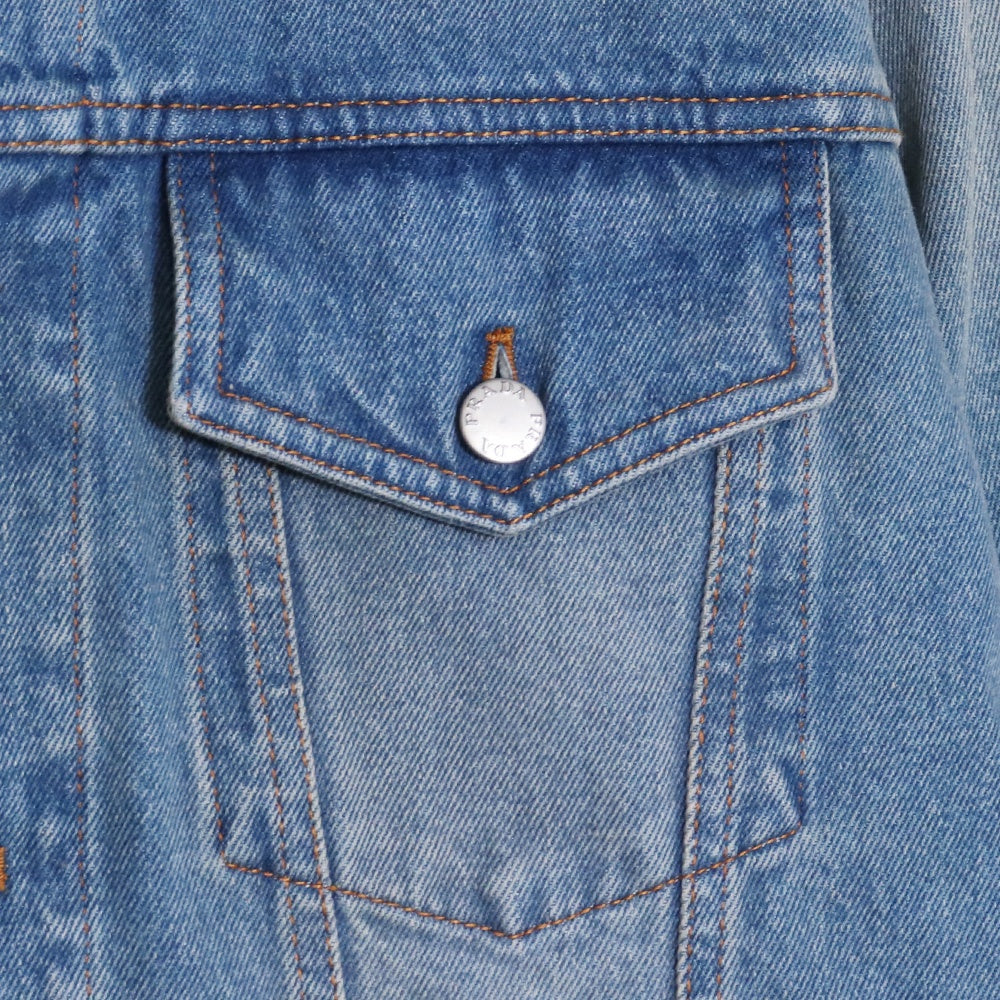 PRADA 22AW Triangle Logo Denim Jacket Indigo Size XL