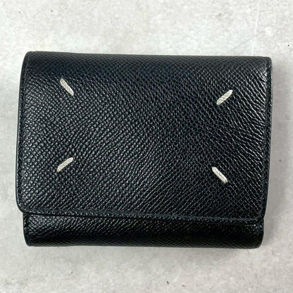 MAISON MARGIELA Leather Trifold Wallet Black Size ONE SIZE