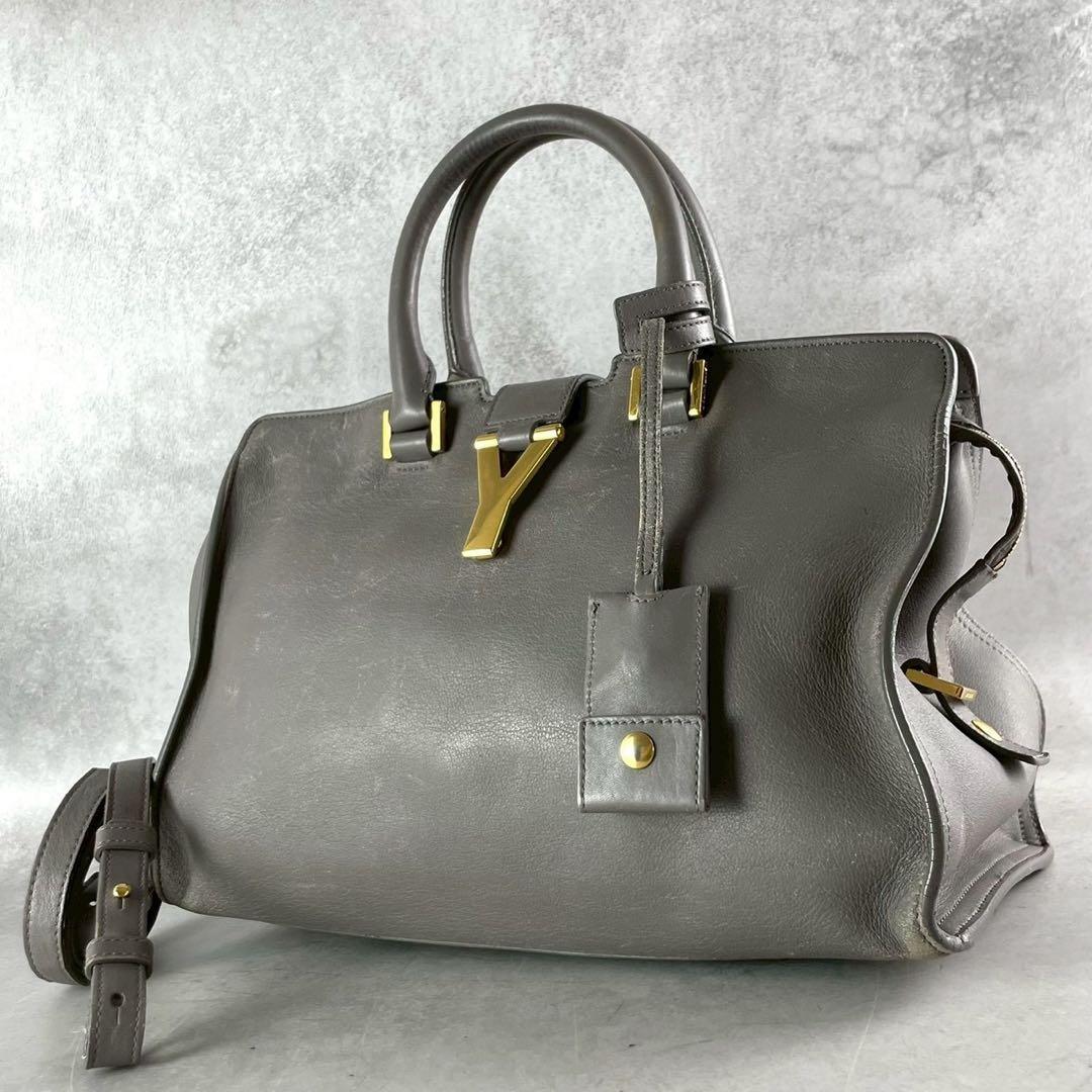 SAINT LAURENT PARIS Petite Cabas Bag Gray Size ONE SIZE