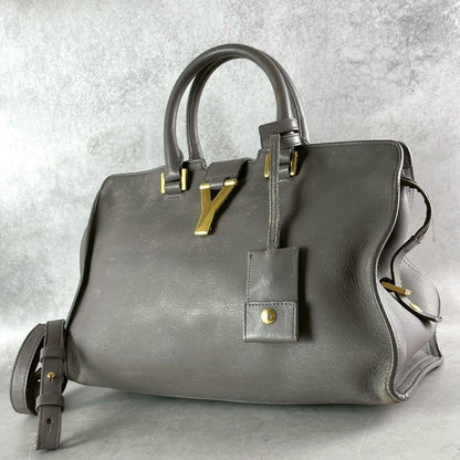 SAINT LAURENT PARIS Petite Cabas Bag Gray Size ONE SIZE