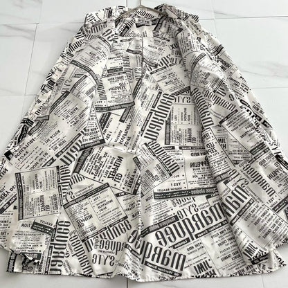 marquee club shirt Newspaper Print Long Sleeve Shirt Size XL