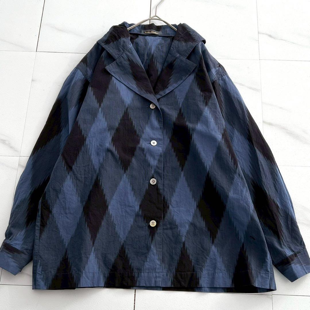 ISSEY MIYAKE 80s Vintage Cotton Check Blazer Black Size L