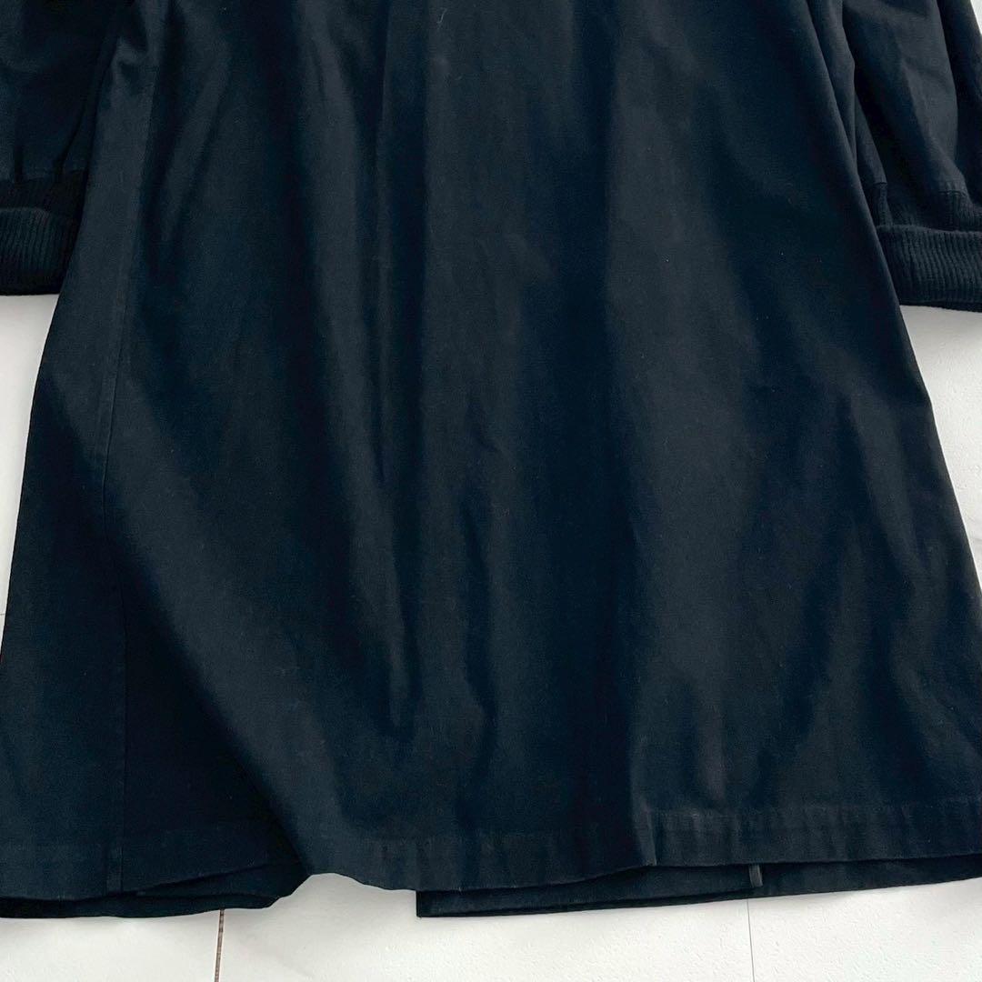 Yohji Yamamoto 86AW Rib Collar Cotton Long Coat Black Size L