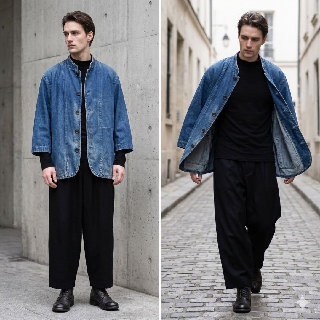 Yohji Yamamoto POUR HOMME 99SS Stand Jacket Blue Size L