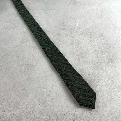 ISSEY MIYAKE MEN Pleated Silk Tie Green Size ONE SIZE