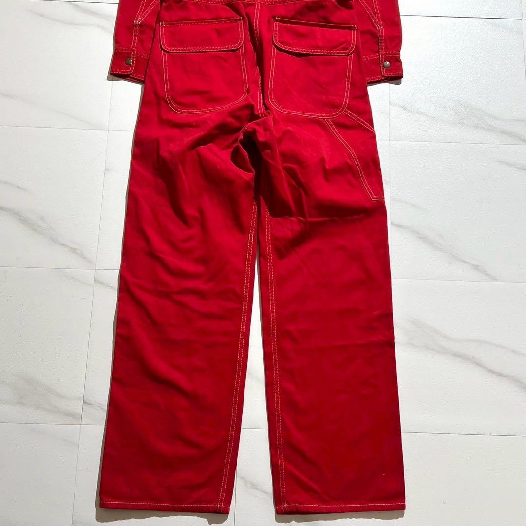 ISSEY MIYAKE MEN Cotton Long Sleeve Overalls Red Size L