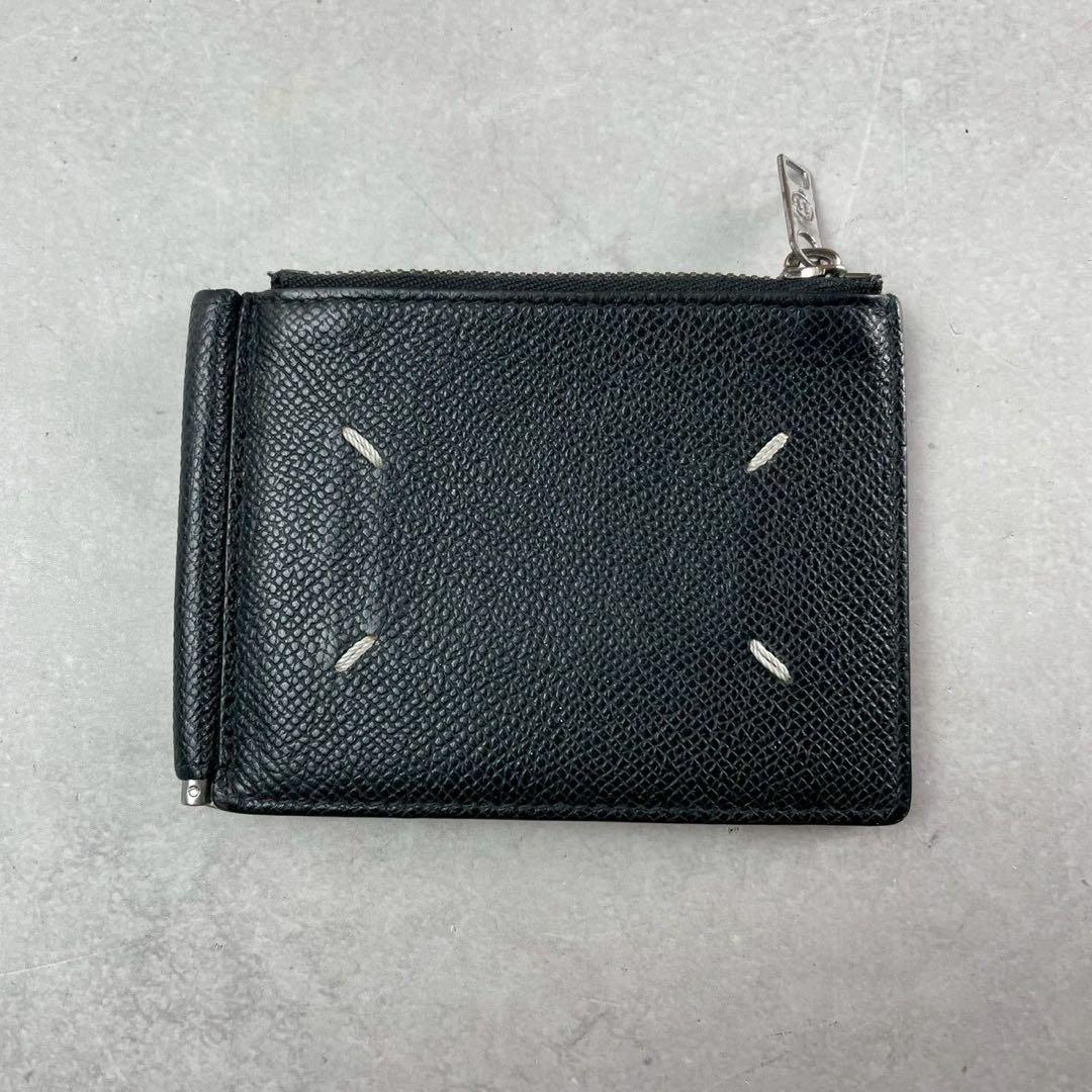 MAISON MARGIELA Leather Money Wallet Black Size ONE SIZE