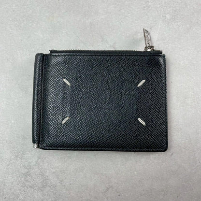 MAISON MARGIELA Leather Money Wallet Black Size ONE SIZE