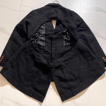 COMME des GARCONS 20SS Frayed Tailored Blazer Black Size M