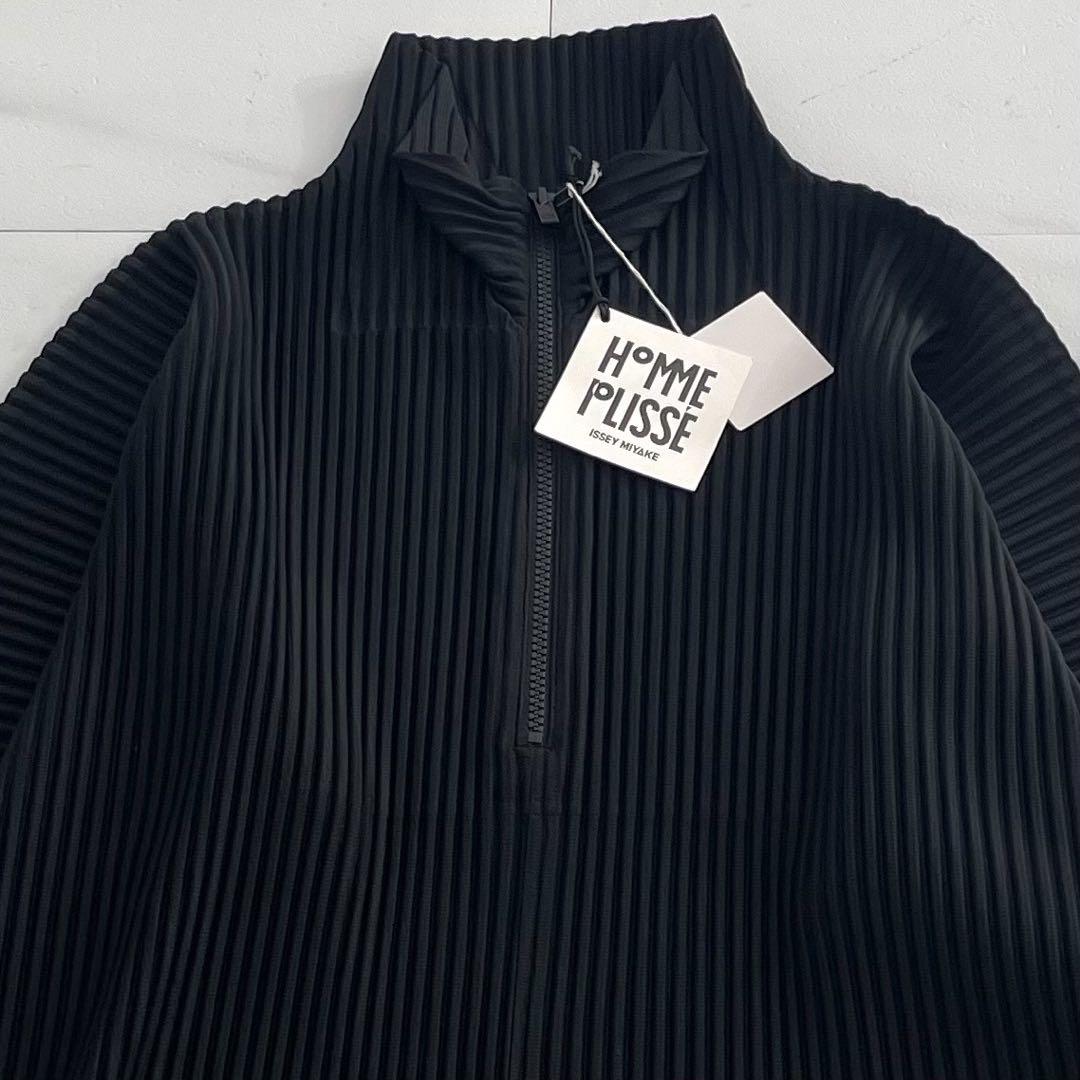 HOMME PLISSE ISSEY MIYAKE 25AW Pleated Half-Zip Black Size L