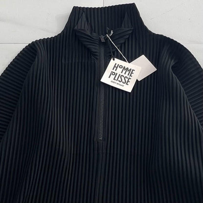 HOMME PLISSE ISSEY MIYAKE 25AW Pleated Half-Zip Black Size L