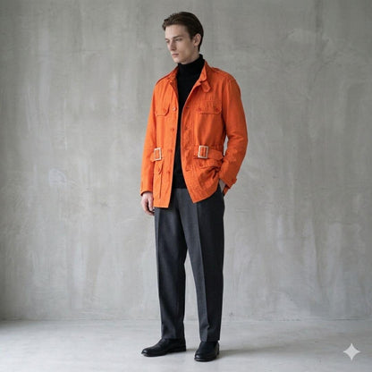 ISSEY MIYAKE MEN 04SS Cotton Military Jacket Orange Size L