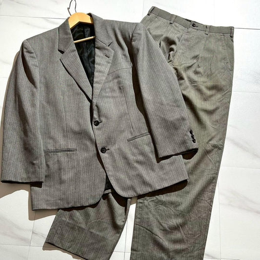 Y's for men 90s Vintage Gabardine Suit Set Gray Size S