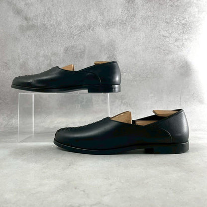 ISSEY MIYAKE MEN 90s Vintage Braided Leather Slip-On Black