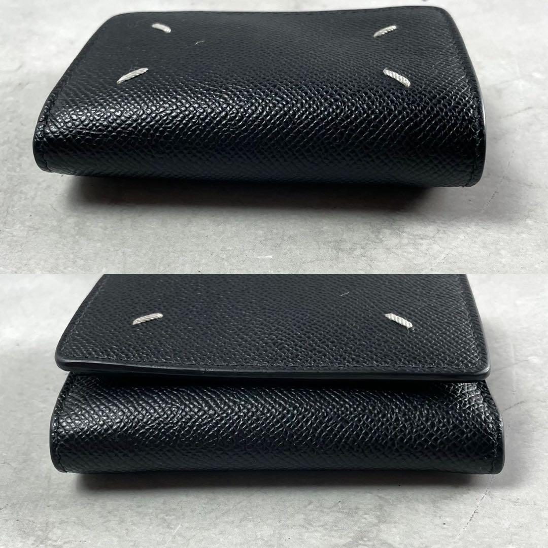 MAISON MARGIELA Leather Trifold Wallet Black Size ONE SIZE