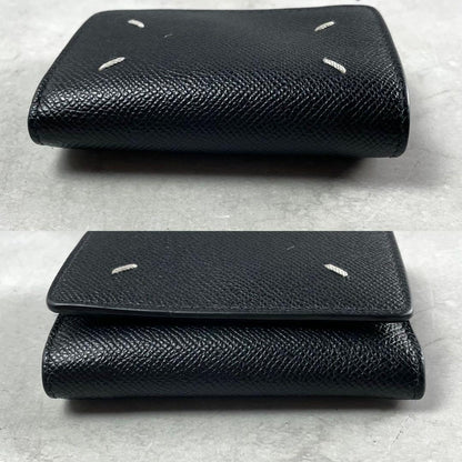 MAISON MARGIELA Leather Trifold Wallet Black Size ONE SIZE