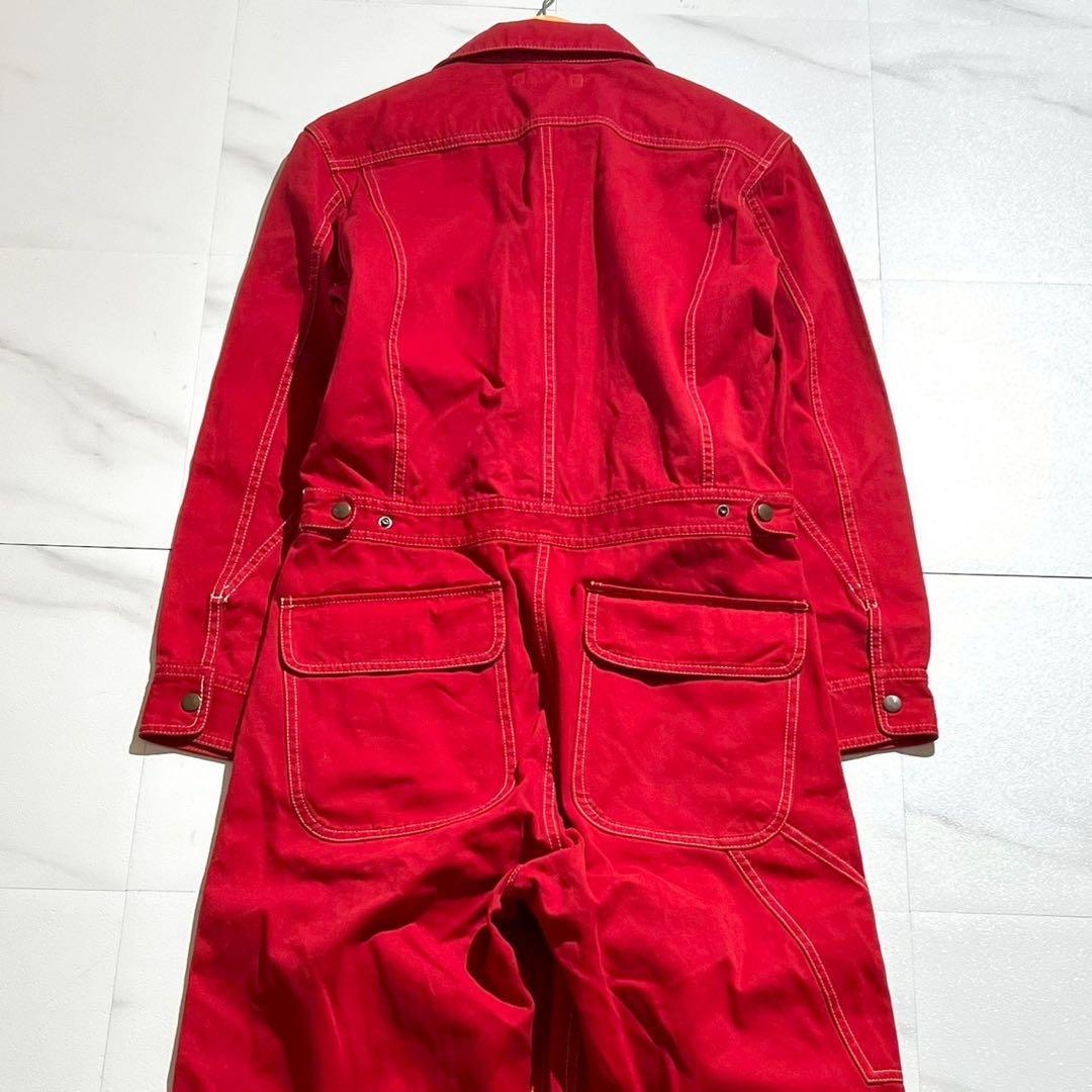 ISSEY MIYAKE MEN Cotton Long Sleeve Overalls Red Size L
