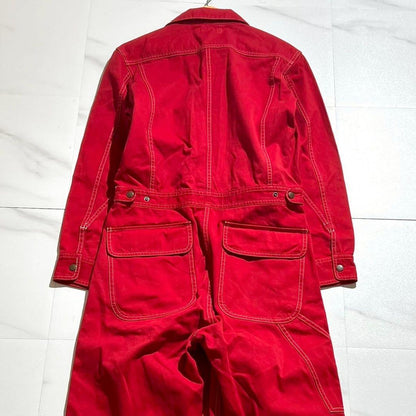ISSEY MIYAKE MEN Cotton Long Sleeve Overalls Red Size L