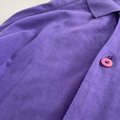 ISSEY MIYAKE MEN 80s Vintage Open Collar Shirt Purple Size L