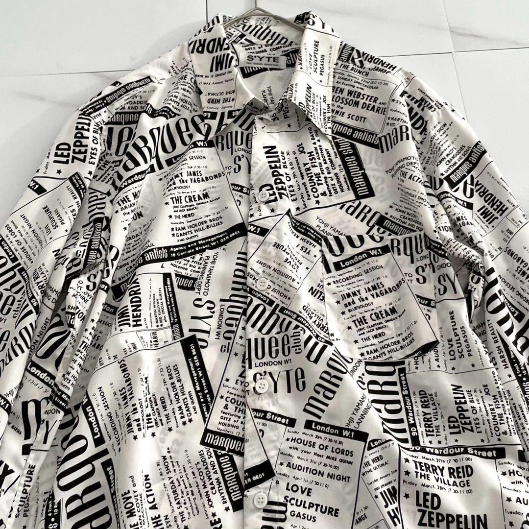 marquee club shirt Newspaper Print Long Sleeve Shirt Size XL