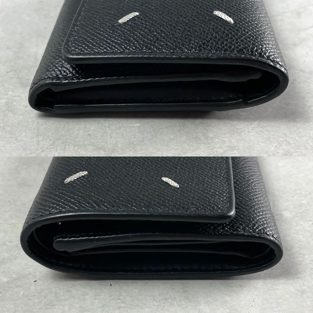 MAISON MARGIELA Leather Trifold Wallet Black Size ONE SIZE