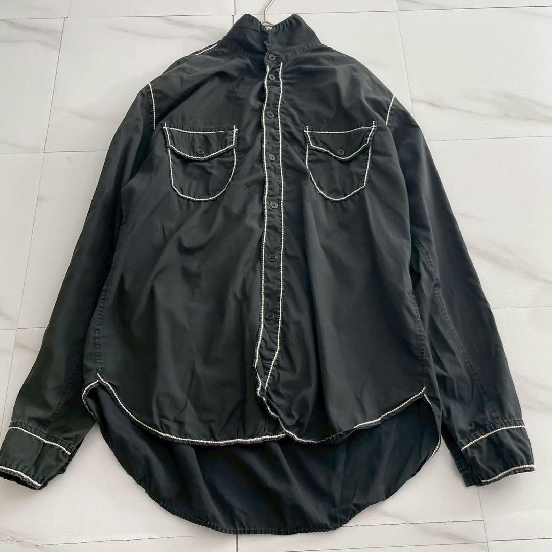 Yohji Yamamoto POUR HOMME 14AW Puckering Shirt Black Size XL
