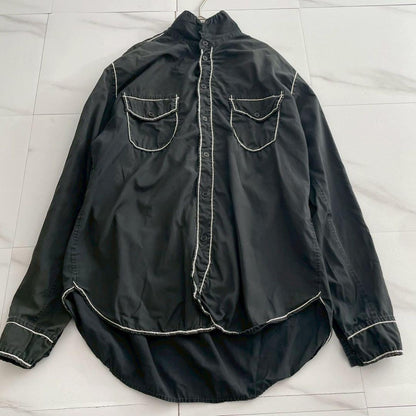 Yohji Yamamoto POUR HOMME 14AW Puckering Shirt Black Size XL