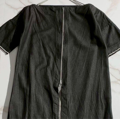 Yohji Yamamoto 03SS Denim Silk Zip Coat Black Size L