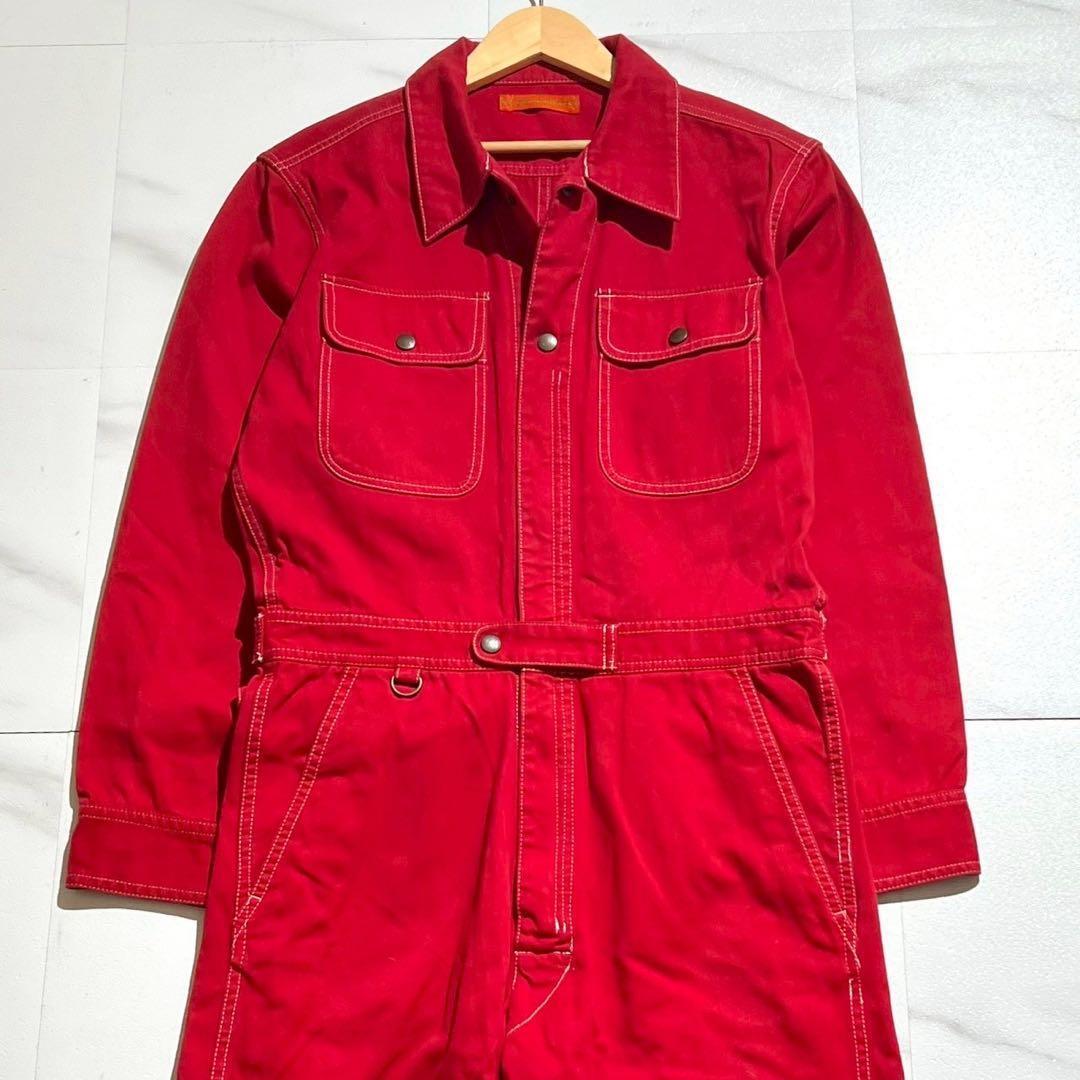 ISSEY MIYAKE MEN Cotton Long Sleeve Overalls Red Size L