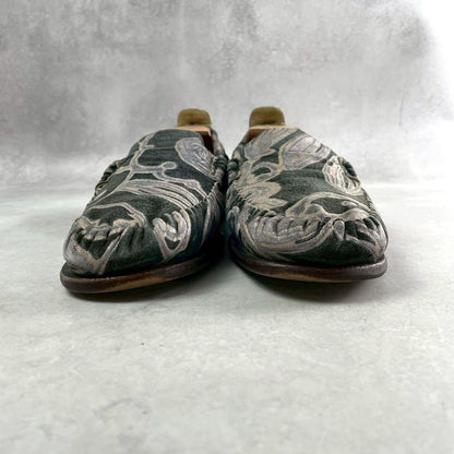 ISSEY MIYAKE MEN Archive Floral Suede Loafers Green