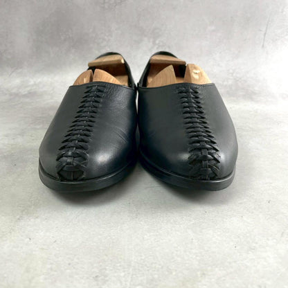 ISSEY MIYAKE MEN 90s Vintage Braided Leather Slip-On Black