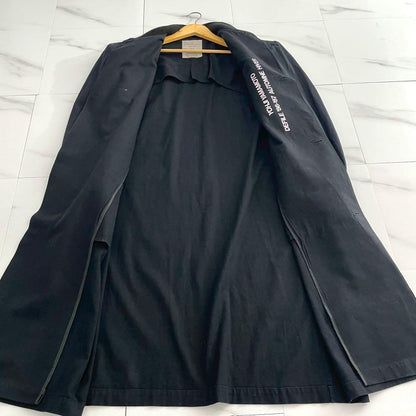 Yohji Yamamoto 86AW Rib Collar Cotton Long Coat Black Size L