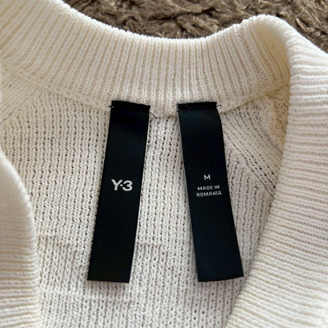 Y-3 22AW Embossed Back Logo Cotton Sweatshirt White Size XL