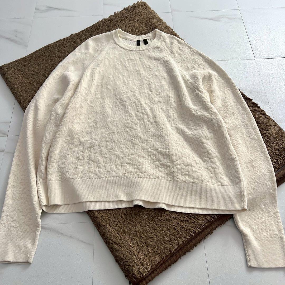 Y-3 22AW Embossed Back Logo Cotton Sweatshirt White Size XL