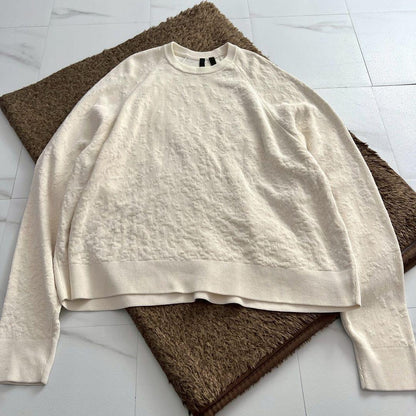 Y-3 22AW Embossed Back Logo Cotton Sweatshirt White Size XL