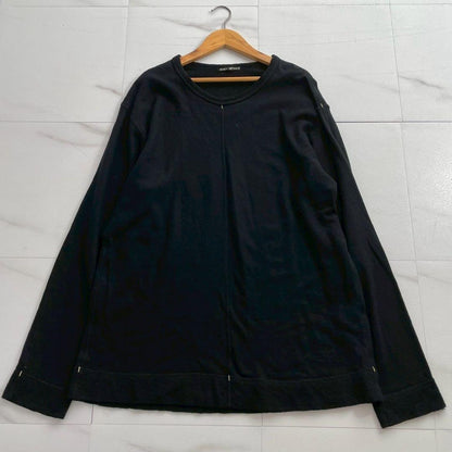 ISSEY MIYAKE MEN 03AW White Stitch Cotton Knit Black Size XL